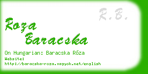 roza baracska business card