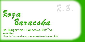 roza baracska business card